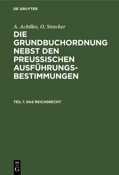 Produktbild: Das Reichsrecht