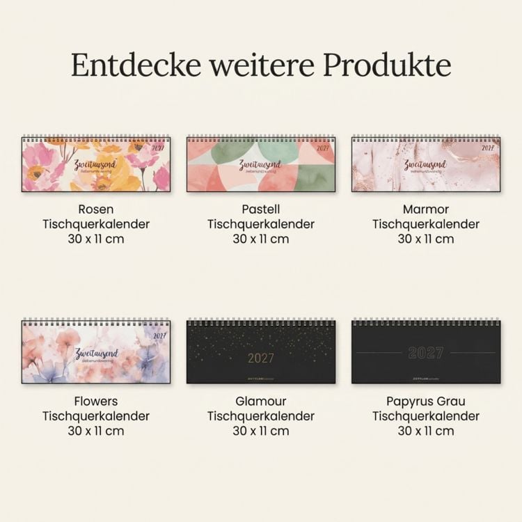 Produktbild: Tisch-Querkalender Papyrus Grau 2027