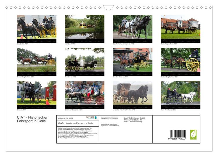 Produktbild: CIAT - Historischer Fahrsport in Celle (Wandkalender 2026 DIN A3 quer), CALVENDO Monatskalender