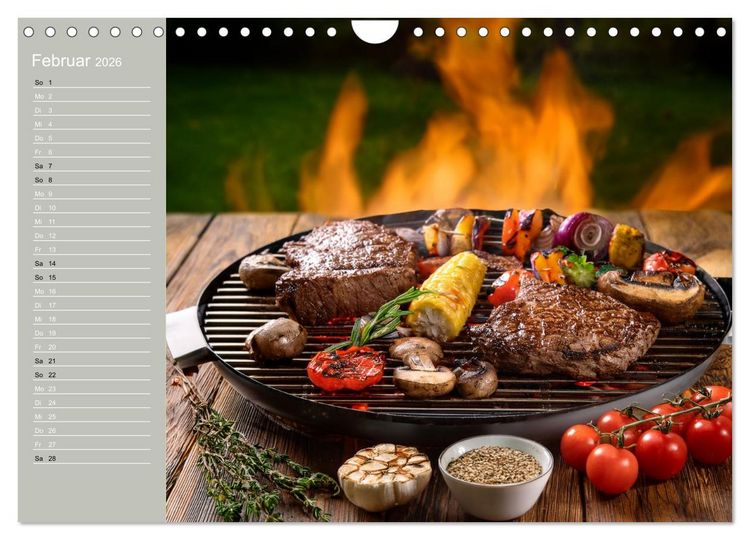 Produktbild: Der Grillkalender f&uuml;r echte M&auml;nner (Wandkalender 2026 DIN A4 quer), CALVENDO Monatskalender