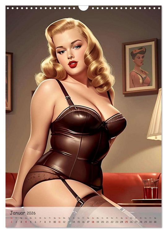 Produktbild: Pin-up Girls - Retro Glamour (Wandkalender 2026 DIN A3 hoch), CALVENDO Monatskalender