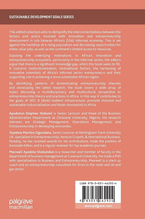 Produktbild: Innovation, Entrepreneurship and the Informal Economy in Sub&ndash;Saharan Africa