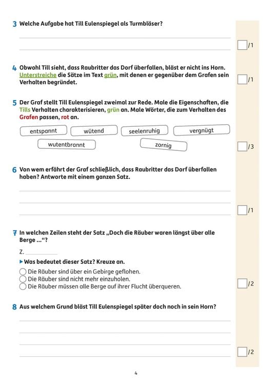 Produktbild: &Uuml;bungsheft mit Lesetests in Deutsch 4. Klasse