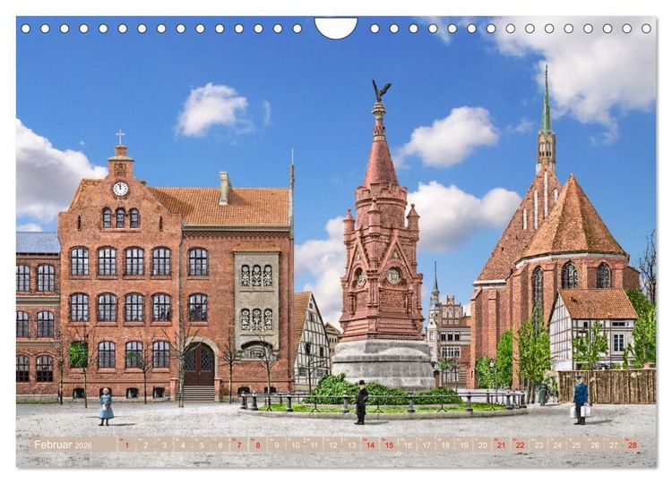 Produktbild: Altmark um 1900 - Orte zur Kaiserzeit in Farbe &ndash; kolorierte Fotografien (Wandkalender 2026 DIN A4 quer), CALVENDO Monatskalender