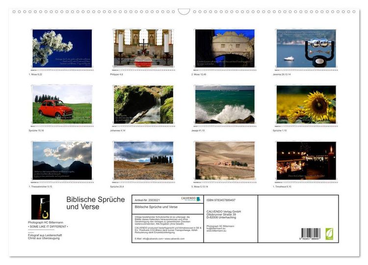 Produktbild: Biblische Spr&uuml;che und Verse (Wandkalender 2026 DIN A2 quer), CALVENDO Monatskalender