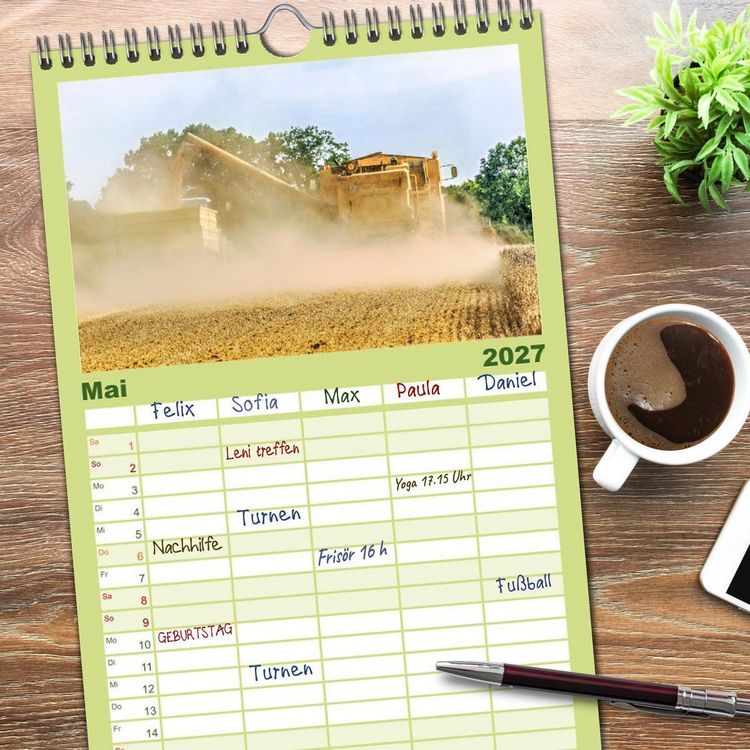 Produktbild: Familienplaner 2027 - Giganten der Ernte mit 5 Spalten (Wandkalender, 21 x 45 cm) CALVENDO