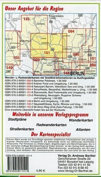 Produktbild: Radwander- und Wanderkarte L&ouml;wenberger Land, Lindow, Zehdenick und Umgebung