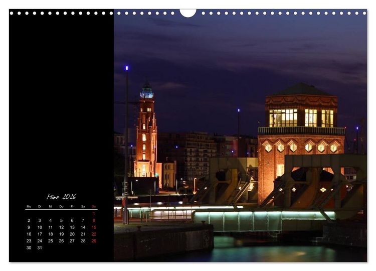 Produktbild: Bremerhaven Nights (Wandkalender 2026 DIN A3 quer), CALVENDO Monatskalender