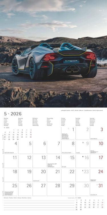 Produktbild: High Speed 2026 - Broschürenkalender 30x30 cm (30x60 geöffnet) - Kalender mit Platz für Notizen - Bildkalender - Wandplaner - Technikkalender