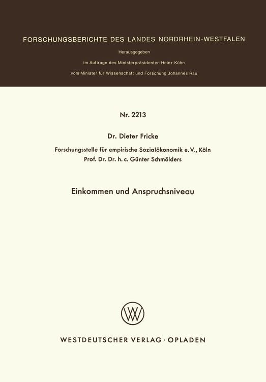Produktbild: Einkommen und Anspruchsniveau