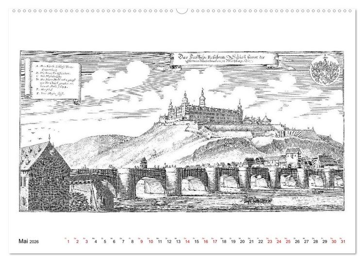 Produktbild: W&uuml;rzburg in alten Bildern (hochwertiger Premium Wandkalender 2026 DIN A2 quer), Kunstdruck in Hochglanz