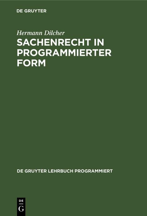 Produktbild: Sachenrecht in programmierter Form