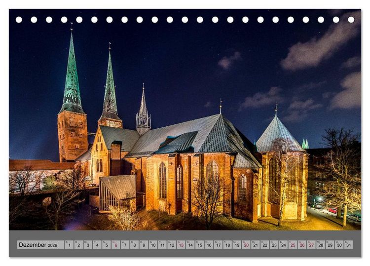 Produktbild: Ansichten der L&uuml;becker Altstadtinsel (Tischkalender 2026 DIN A5 quer), CALVENDO Monatskalender