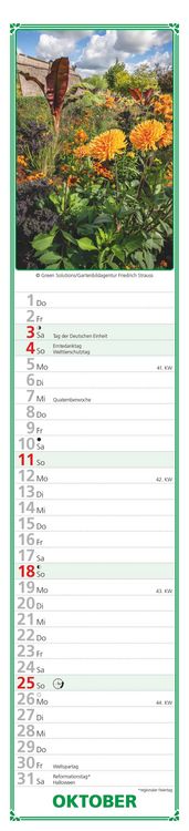 Produktbild: Paules Gartenplaner 2026 - Streifenplaner - Wandplaner - Küchen-Kalender - 11,3x49,5