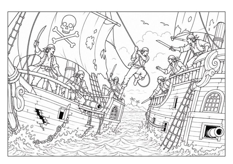 Produktbild: Piraten Malbuch f&uuml;r Kinder von 6&ndash;10 Jahren mit 50 spannenden Ausmalbildern