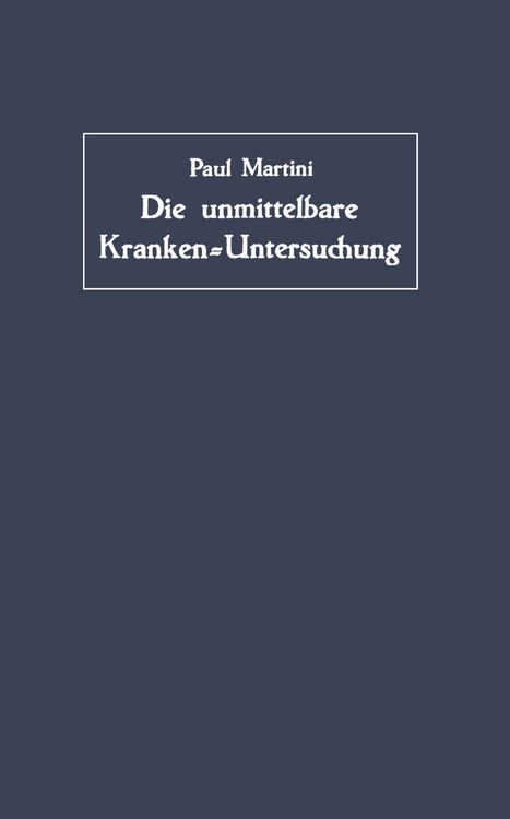 Produktbild: Die unmittelbare Kranken-Untersuchung