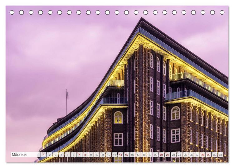 Produktbild: Hamburg. HafenCity, Kontorhausviertel und Speicherstadt. (Tischkalender 2026 DIN A5 quer), CALVENDO Monatskalender