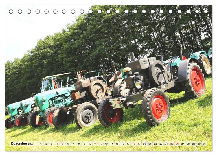 Produktbild: Historische Landmaschinen und Traktoren (Tischkalender 2027 DIN A5 quer), CALVENDO Monatskalender