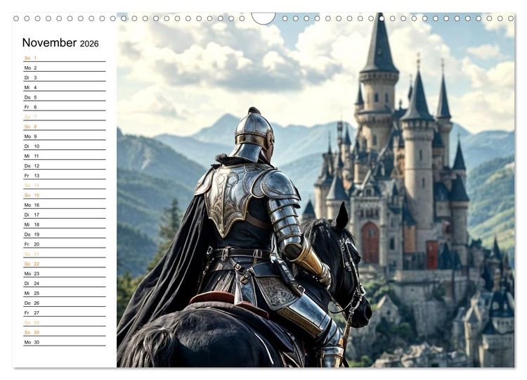Produktbild: Rittertum und Mythos &ndash; Das Zeitalter der Ehre (Wandkalender 2026 DIN A3 quer), CALVENDO Monatskalender