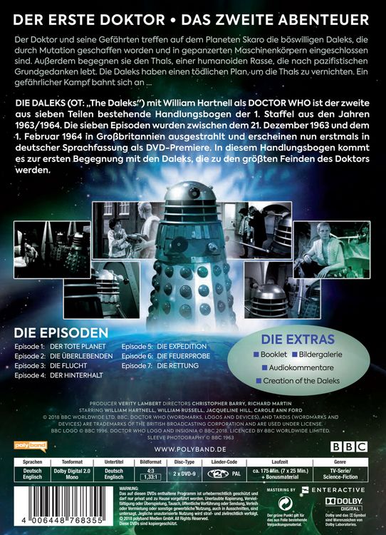 Produktbild: Doctor Who - Der erste Doktor: Die Daleks [2 DVDs]