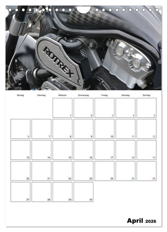 Produktbild: Harley Davidson Familienplaner (Wandkalender 2026 DIN A4 hoch), CALVENDO Monatskalender