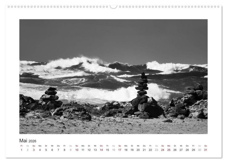 Produktbild: Monochrom Meer (Wandkalender 2026 DIN A2 quer), CALVENDO Monatskalender