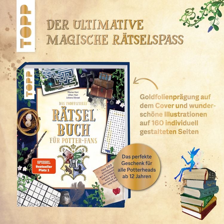 Produktbild: Das inoffizielle R&auml;tselbuch f&uuml;r Potter-Fans. &Uuml;ber 100 Quizfragen, Bilderr&auml;tsel, Labyrinthe und mehr zu den bekannten B&uuml;chern und Filmen