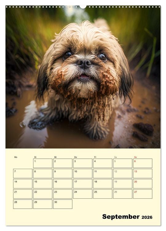 Produktbild: Shih Tzu Alarm. Gl&uuml;ckliche Wuschelk&ouml;pfe (hochwertiger Premium Wandkalender 2026 DIN A2 hoch), Kunstdruck in Hochglanz