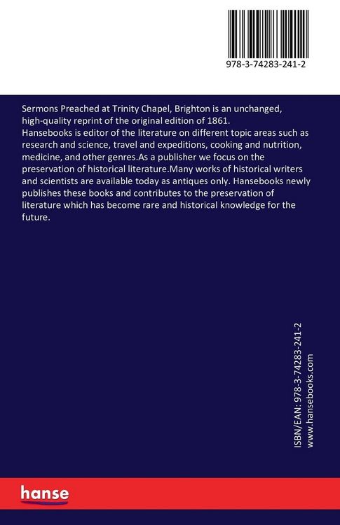 Produktbild: Sermons Preached at Trinity Chapel, Brighton