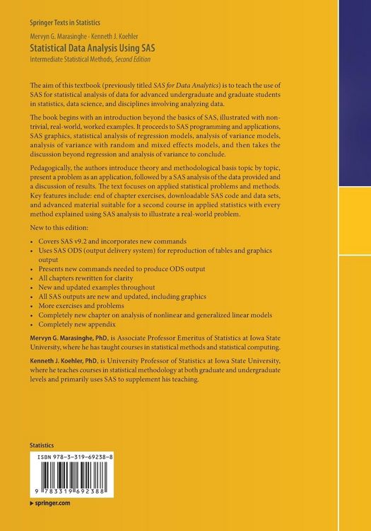 Produktbild: Statistical Data Analysis Using SAS