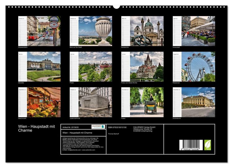 Produktbild: Wien - Haupstadt mit Charme (hochwertiger Premium Wandkalender 2026 DIN A2 quer), Kunstdruck in Hochglanz
