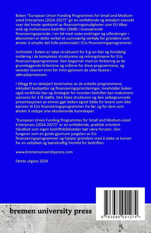 Produktbild: EUs finansieringsprogrammer for sm&aring; og mellomstore bedrifter (2024-2027)