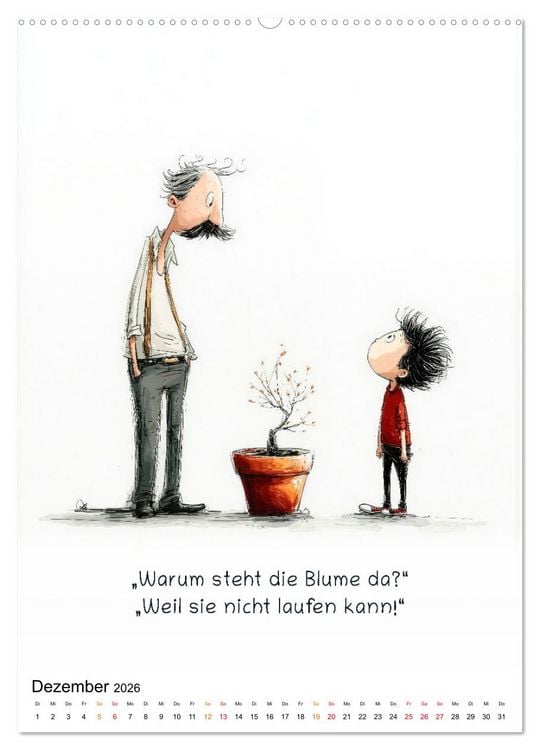 Produktbild: Kindlich. Komisch. Klar. (Wandkalender 2026 DIN A2 hoch), CALVENDO Monatskalender