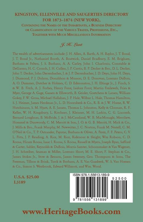Produktbild: Kingston, Ellenville and Saugerties Directory for 1873-1874 (New York)