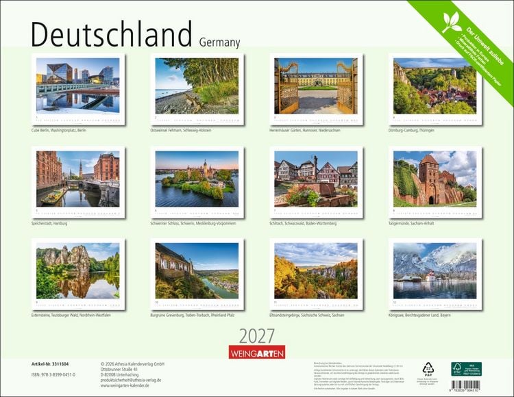 Produktbild: Deutschland Kalender 2027 - Germany