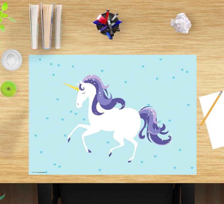 Produktbild: Cover-your-desk Schreibtischunterlage f&uuml;r Kinder Einhorn, aus hochwertigem Vinyl , 60 x 40 cm
