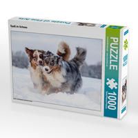 Produktbild: CALVENDO Puzzle Spa&szlig; im Schnee 1000 Teile Lege-Gr&ouml;&szlig;e 64 x 48 cm Foto-Puzzle Bild von Annett Mirsberger www.tierpfoto.de