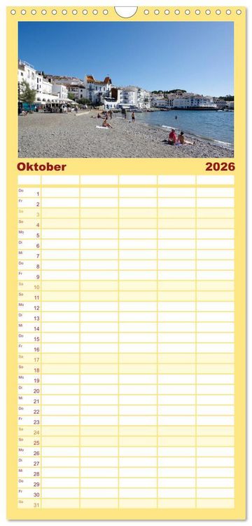 Produktbild: Familienplaner 2026 - Reisen ans Meer mit 5 Spalten (Wandkalender, 21 x 45 cm) CALVENDO