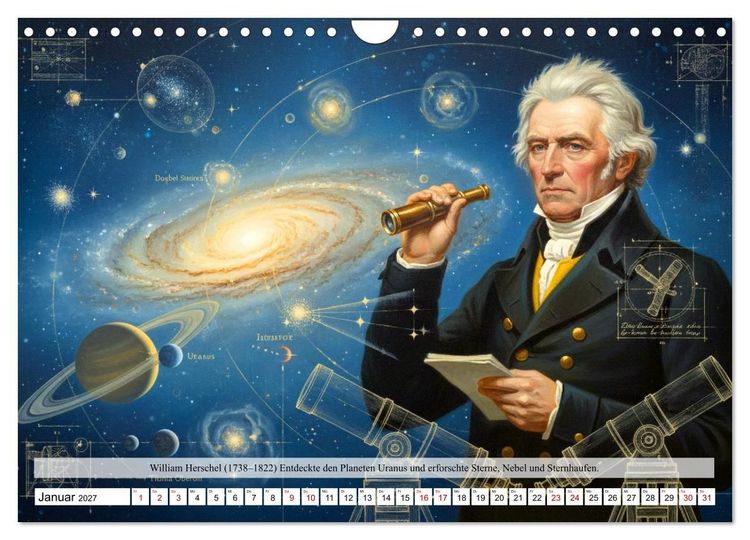 Produktbild: Pioniere der Astrophysik (Wandkalender 2027 DIN A4 quer), CALVENDO Monatskalender
