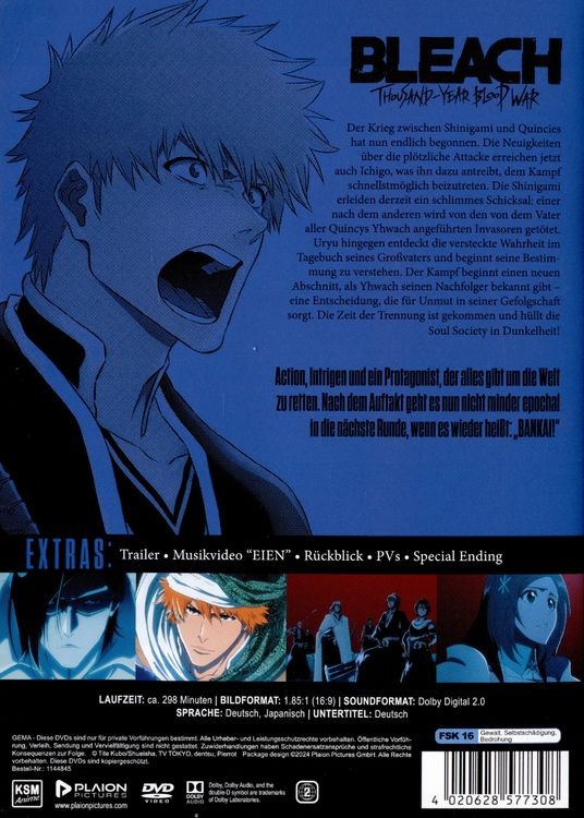 Produktbild: BLEACH - Thousand Year Blood War: Die komplette zweite Staffel [2 DVDs]