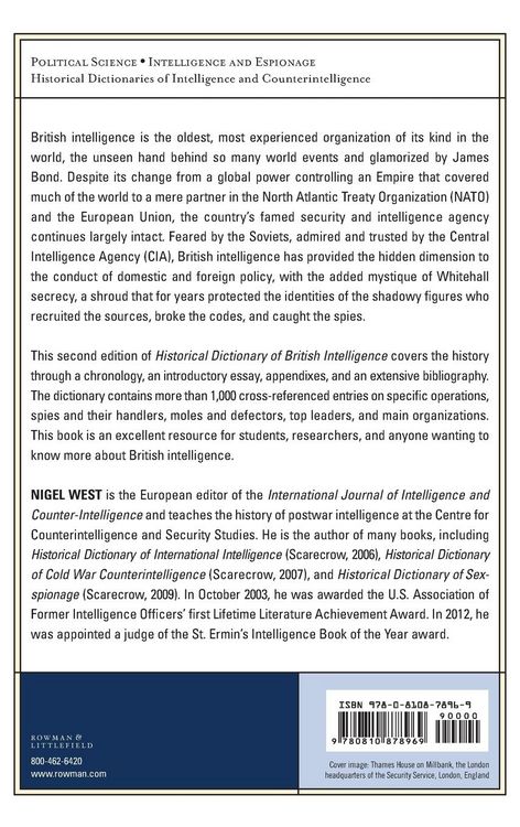 Produktbild: Historical Dictionary of British Intelligence