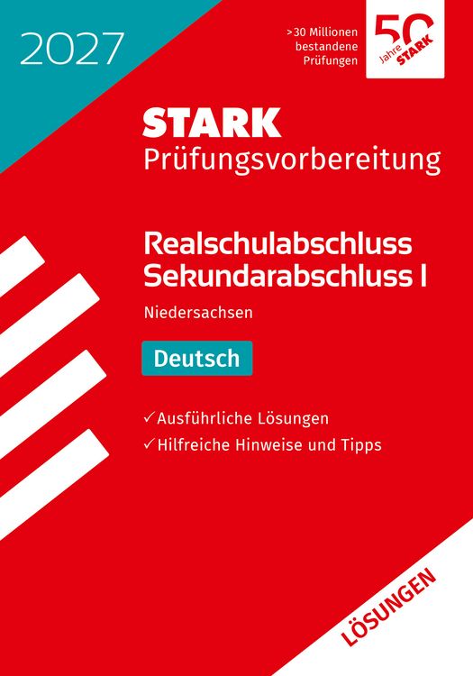 Produktbild: STARK L&ouml;sungen zu Deutsch - Realschulabschluss 2027 Niedersachsen - Pr&uuml;fungsvorbereitung