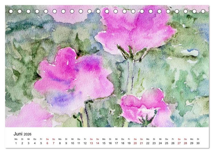 Produktbild: Bl&uuml;tenduft Aquarelle (Tischkalender 2026 DIN A5 quer), CALVENDO Monatskalender
