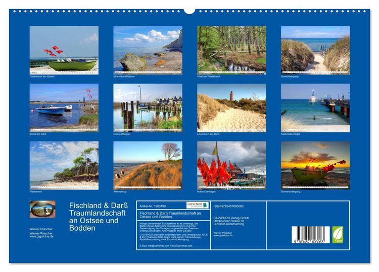Produktbild: Fischland & Dar&szlig; Traumlandschaft an Ostsee und Bodden (hochwertiger Premium Wandkalender 2026 DIN A2 quer), Kunstdruck in Hochglanz