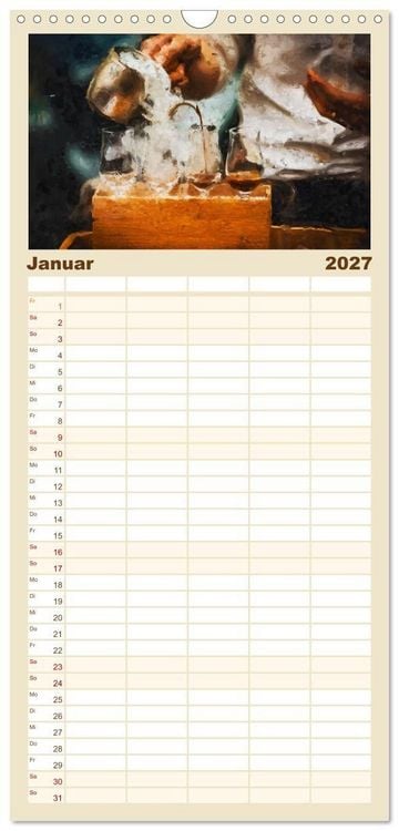 Produktbild: Familienplaner 2027 - Kaffeesatz - Kunst und Tradition mit 5 Spalten (Wandkalender, 21 x 45 cm) CALVENDO