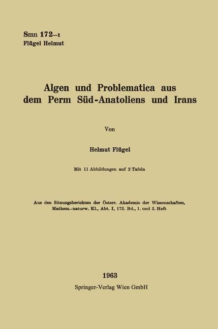 Produktbild: Algen und Problematica aus dem Perm S&uuml;d-Anatoliens und Irans