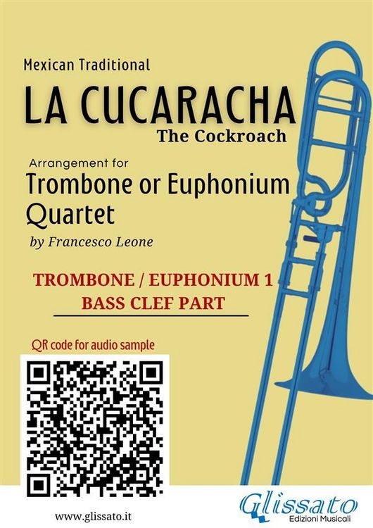 Produktbild: Trombone/Euphonium 1 part of "La Cucaracha" for Quartet
