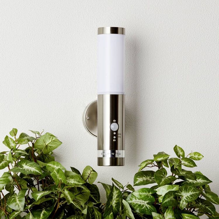 Produktbild: Brilliant Bole G96131/82 Au&szlig;enwandleuchte mit Bewegungsmelder Halogen E27 60W Edelstahl