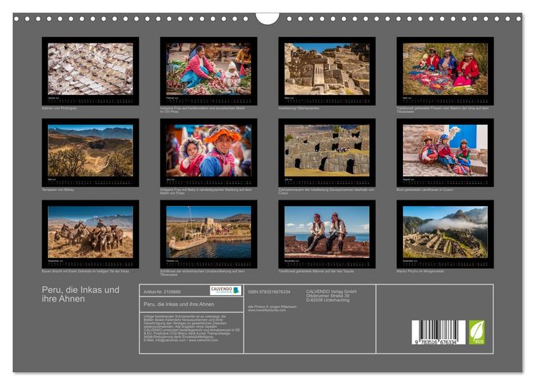 Produktbild: Peru, die Inkas und ihre Ahnen (Wandkalender 2026 DIN A3 quer), CALVENDO Monatskalender