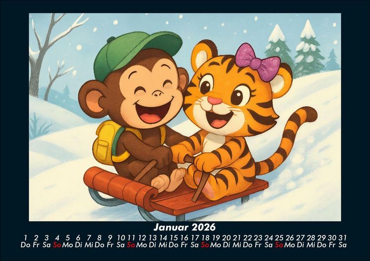 Produktbild: Milo & Tina - Ein Jahr voller Freundschaft 2026 Fotokalender DIN A5